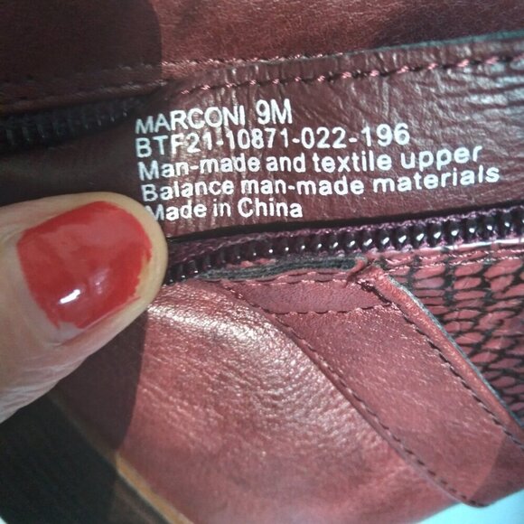 'Marconi' Burgundy Chelsea Boots Back Strap Brass  Buckle & Snake Print Sz 9 M - Picture 8 of 12